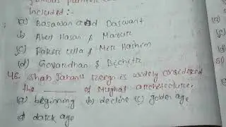 Akbar, jahangir, shahjahan architecture and painting mcq Discussion part--2