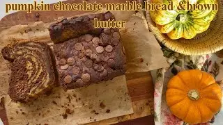 Pumpkin Chocolate Marble Bread with Brown Butter| Cozy Fall Baking Recipe🍁