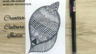 Mandala art in sea shell || zentangle doodle art || doodle art || how to do mandala art in sea shell