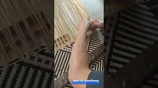Hand knitting:how to knit a bamboo mat #handmade#bamboocraft