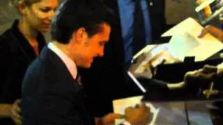 Josh Hutcherson from The Hunger Games signing autograph at Journey 2 Premiere