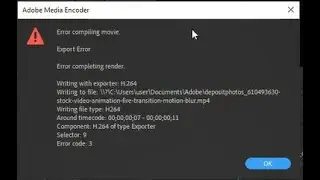 Error Ekspor Video Adobe Premier (Error code: 3)