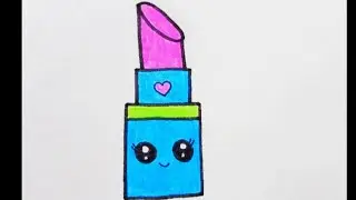 HOW TO DRAW A CUTE LIPSTICK//POMADA RASMINI CHIZISH