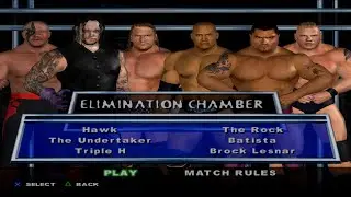WWE SmackDown! HCTP - Hawk,TheUndertaker,TripleH,TheRock,Batista,BrockLesnar (ELIMINATION CHAMBER)