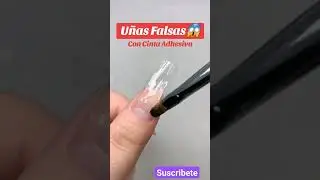 ✨𝗨𝗻̃𝗮𝘀 𝗳𝗮𝗹𝘀𝗮𝘀 𝗰𝗼𝗻 𝗰𝗶𝗻𝘁𝗮 𝗮𝗱𝗵𝗲𝘀𝗶𝘃𝗮!💅#u&ntilde;as #nailart #manicurista #dise&ntilde;osdeu&ntilde;as
