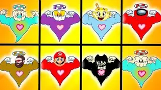 All Cuphead Playable Characters Giant Ghost Super Art Animations !!