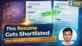 This Resume Gets Shortlisted 🔥 | Best Resume Format for Freshers | Free Templates