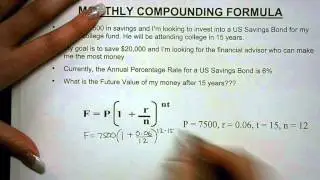 Financial Advisor Monthly Compounding Formula