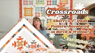 Crossroads: Sherri's 1st Quilt Recolored in Birch & Willow Fabrics