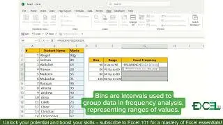 Frequency Function in Excel | In Just 90 Seconds | Rizwan Razaq | Excel 101