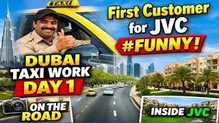 Dubai taxi 🚕  work day one first cutomer for jvc #funny 👌 #gallansafarandiyan