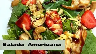 SALADA AMERICANA 🥗 Tropical, deliciosa e r&aacute;pida!