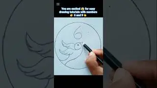 Circle scenery drawing with beautiful two birds #drawing #art #trending #ytshorts #Uzma#easy#birds