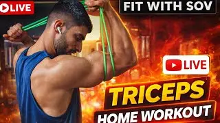 Triceps Home Workout LIVE 🔥 Resistance Band Only | Fit With Sov