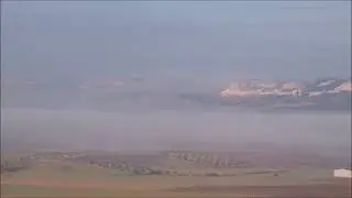Timelapse de niebla en el valle del Cedr&oacute;n desde el paseo del Norte de La Guardia (Toledo) 30-12-25