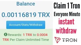 FreeFaucet.Biz Tron Earning Site | Per Claim 1 Trx | no minimum withdraw | instant Withdraw|100%real