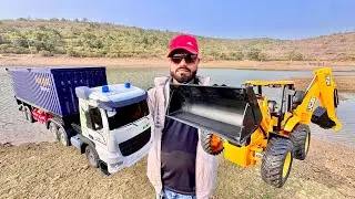 RC JCB Unboxing Vlog | New Tata Dump Truck & JCB 3DX Backhoe Backhoe Loader Remote Control | 