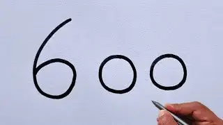 How to Draw Beautiful 🐝 Bee Drawing From Number 600 | 600 Number Drawing Art