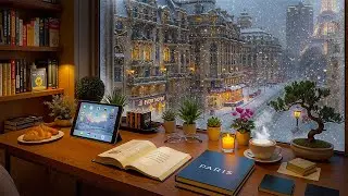 Good Smooth Winter Jazz ⛄ Gentle Piano at a Cozy Coffee Shop for Study, Work & Relax