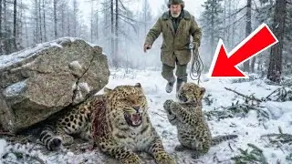 Леопардёнок пришёл к егерю в метель — умоляя спасти мать… Этот финал согреет ваше сердце
