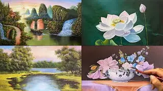 How to Paint Elegant Still Life Flowers & Fruits | Acrylic Painting Tutorial | LDL ART