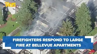 Firefighters respond to 3-alarm fire at Bellevue apartments