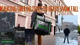 I tried walking uber delivery after 2 years 😱 Heavy snow fall in Canada 🍁 #internationalstudents