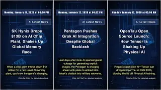 AI Tech News: Wednesday, January 14, 2026 at 09:51 PM #QixNewsAI
