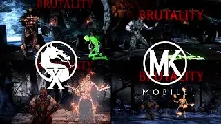 Mortal Kombat X vs Mortal Kombat Mobile - All BRUTALITIES COMPARISON