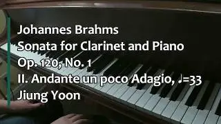 Piano Part- Brahms, Clarinet Sonata, Op. 120, No. 1, II. Andante un poco Adagio, ♩=33