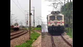First Time Ever.. Push Pull Mumbai Rajdhani Express Races past the Banchari curve at 130 km/hr..!