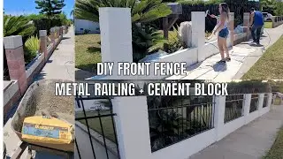 How to Install a Metal and Cement Block Gate | DIY Front Fence