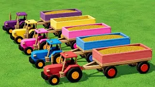 COLOR FARMING! TOY TRACTORS HARVEST & SELL SUGARCANE in ACTION! FS22