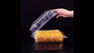 Disposable Square Food Grade Plastic Cake Pastry Storage Packaging Boxes Reusable Tiramisu Pizza box