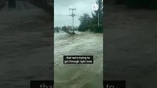 New Zealand family barely escapes through Cyclone Gabrielle floodwaters | USA TODAY #Shorts