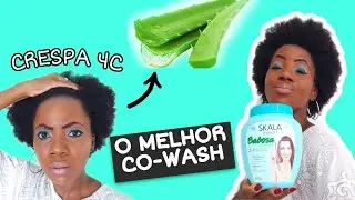 CO-WASH COM CREME DE BABOSA NO CABELO CRESPO 4c