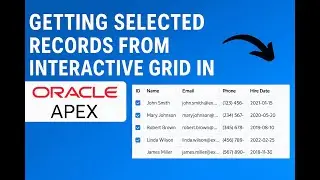 Getting Selected Records From interactive grid in Oracle APEX