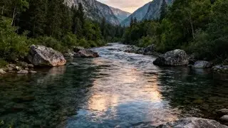 🌊 River Beneath Stars in Dark Forest | Cinematic Water Calm for Sleep & Concentration
