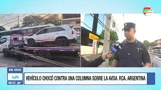 Conductor resulta ileso tras violento accidente en Asunción