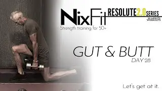 20 min RESOLUTE 2 glute abs at Home Follow along Women Men 45+  legs gut butt workout