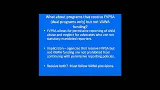 Confidentiality Considerations & Federal Funding Requirements (Webinar-December 10, 2014)