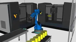Robot Centred Work Cell Simulation using Visual Components [CNC Machines]