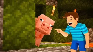Minecraft Sleepy Pig se qued&oacute; atrapado en | Nursery Rhymes for Kids & Baby Songs