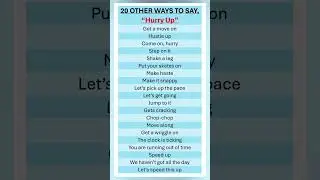20 ways to say, 