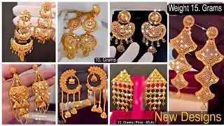 Bahut ही खूबसूरत Gold Earrings Design Weight And Price #earringsdesign |Long Earrings Design EP- #55