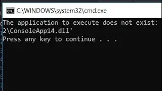 The application to execute does not exist Error in Visual Studio