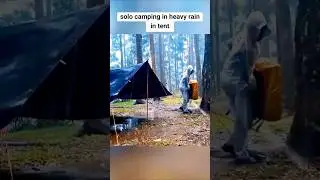 Heavy🌧️Rain Camping Adventures life #survival #shorts #bushcraft #outdoors #campinglife #heavyrain