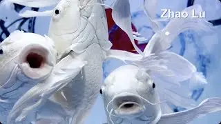 Most Beautiful Platinum Butterfly Koi Fish In Aquarium