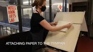 McGill Book Arts Lab | Printing demonstration using The Columbian, an iron press dating to 1821.