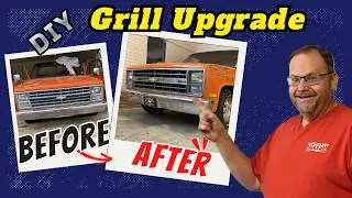 DIY Grill Upgrade on the 85' C10! What a Change! #squarebodychevy #diy  #budgetbuild #usewhatyougot